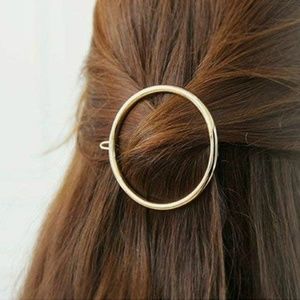 NWT- Circle Barrette/Hair Clip, Gold Tone